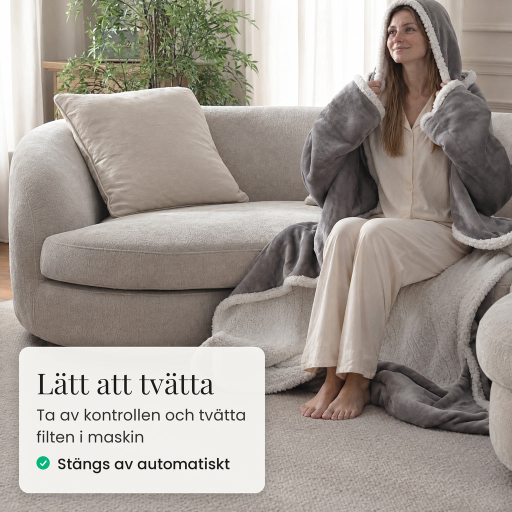 Avtagbar kontroll och tvättbar filt