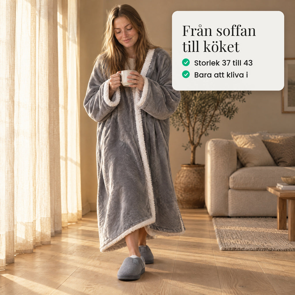 Tofflor och Varmeli hemma